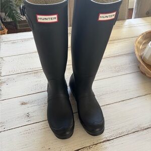 Hunter Black Tall Rain Boots